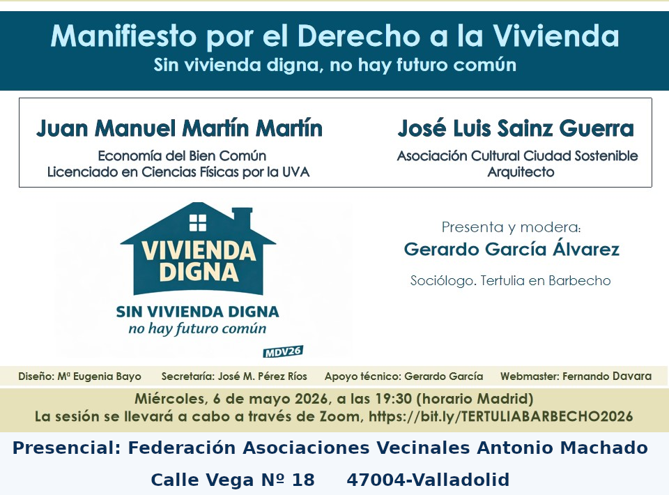 Un pacto social por el derecho al hogar: El Manifiesto por el Derecho a la Vivienda invita a construir soluciones compartidas en la ‘Tertulia en Barbecho’